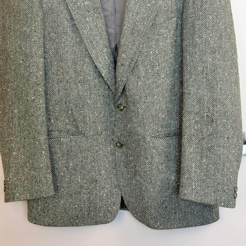 Vintage Magee Donegal Tweed Sport Coat 40R Handwoven Ireland Double Vent 1970's - Picture 8 of 14
